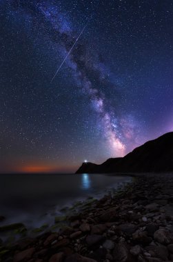 Samanyolu cape Emine, Bulgaristan üzerinden