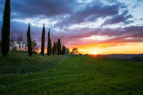 Sunset in the heart of Tuscany