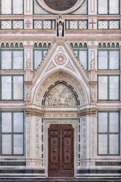 Architektonický Fragment Florentské Baziliky Kříže Santa Croce Největší Františkánský Kostel — Stock fotografie
