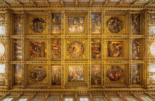 Florencie Itálie 2019 Dubna Strop Slavného Sálu 500 Palazzo Vecchio — Stock fotografie