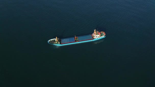 Drohnenflug Über Einem Leeren Containerschiff Ins Schwarze Meer Bulgarien — Stockvideo