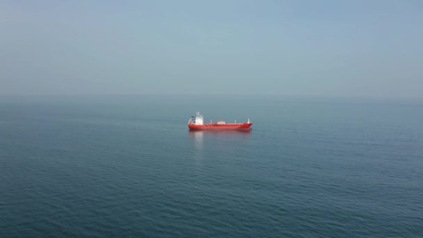 Вид Воздуха Нефтяной Танкер Море Черное Море Болгария — стоковое видео