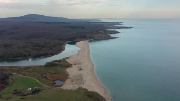 Video Con Vista Panorámica Mañana Con Una Las Playas Salvajes — Vídeo de stock