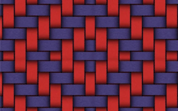 3d mural wallpaper illustration. Abstract hexagonal background with the effect of depth of field . Architectural structure of rectangles with red and purple blue color