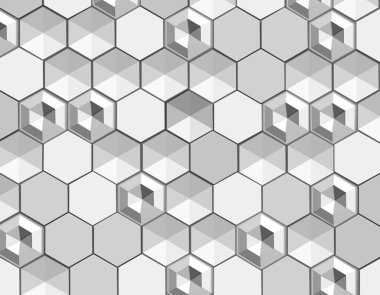 3d Soyut Gri Ölçekli altıgen desenli duvar kağıdı 3d.