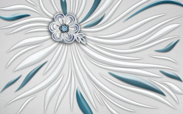 Mural Fondo Pantalla Decoración Abstracto Fractal Fantástica Flor Gray Color —  Fotos de Stock