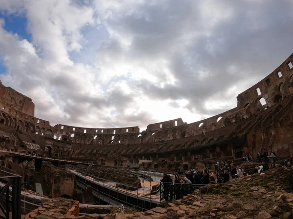 Колизей Интерьере Утром Риме Италия Вид Неба Чистый День Голубое — стоковое фото