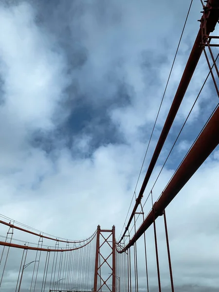 Suspension Bridge Ponte Abril Lisbon Bridge Cross Tagus River Lisbon — Stock Photo, Image