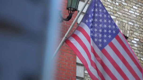 Bandera Usa Dublin Irland — Vídeo de stock