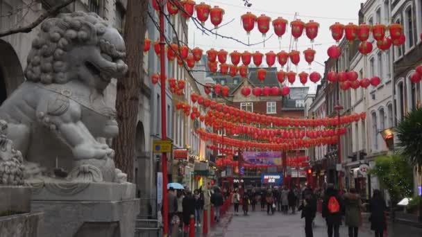 Londres Royaume Uni Décembre 2019 Les Touristes Visitent Chinatown Par — Video