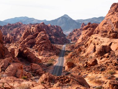 Güney Nevada, ABD 'de inanılmaz güzel bir manzara. Yükseklerden Ateş Vadisi 'nin manzarası.