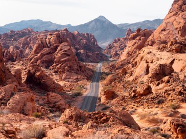 Güney Nevada, ABD 'de inanılmaz güzel bir manzara. Yükseklerden Ateş Vadisi 'nin manzarası.