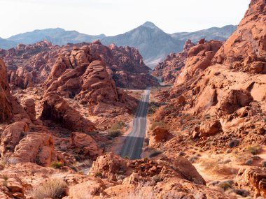 Güney Nevada, ABD 'de inanılmaz güzel bir manzara. Yükseklerden Ateş Vadisi 'nin manzarası.