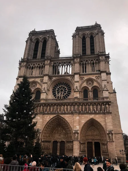 Parigi Francia Gennaio 2018 Famosa Cattedrale Notre Dame Parigi — Foto Stock