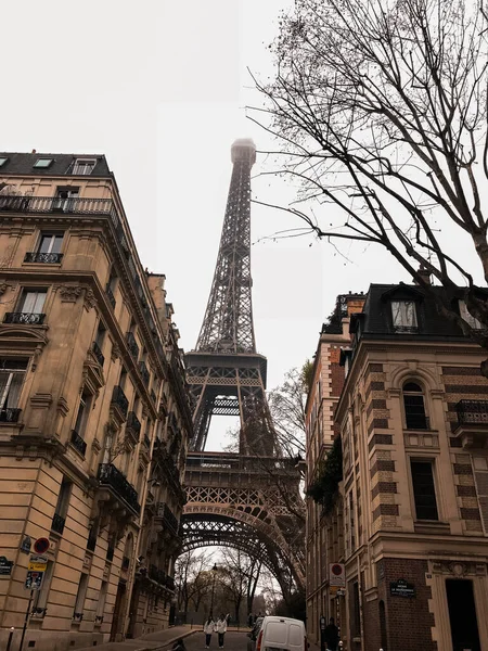 Perto Torre Eiffel Símbolo Paris — Fotografia de Stock