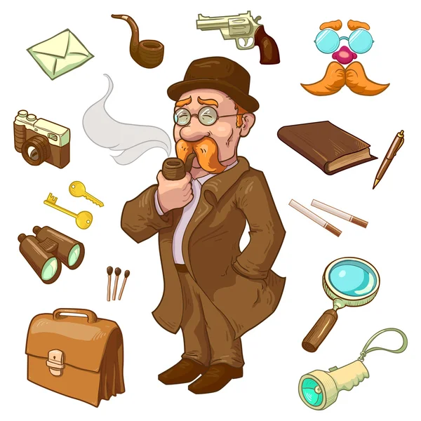 Private Eye Character — Stock Vector