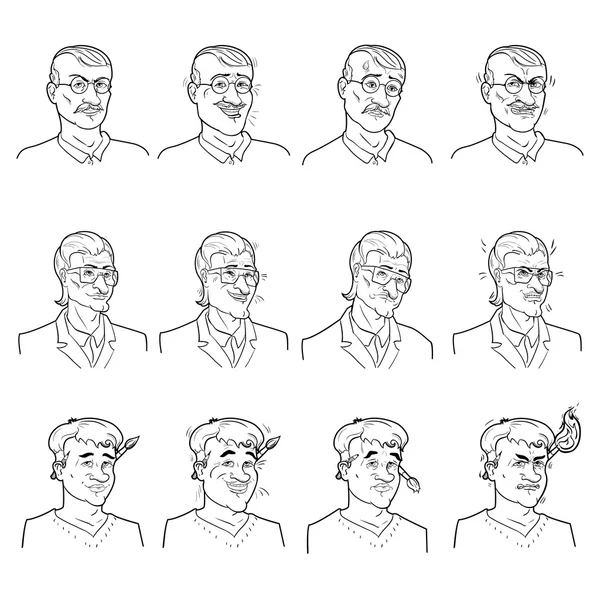 Zakelijke emoties Avatars set — Stockvector