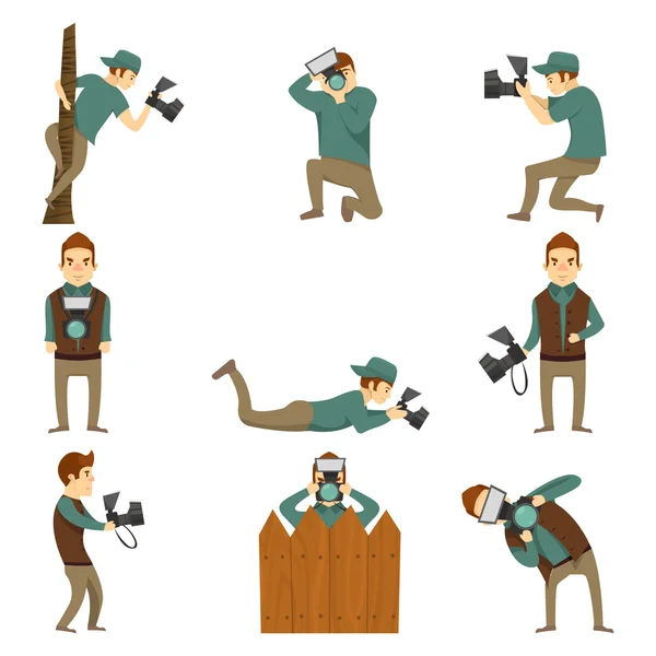 Fotograaf tekens geïsoleerde Icon Set — Stockvector