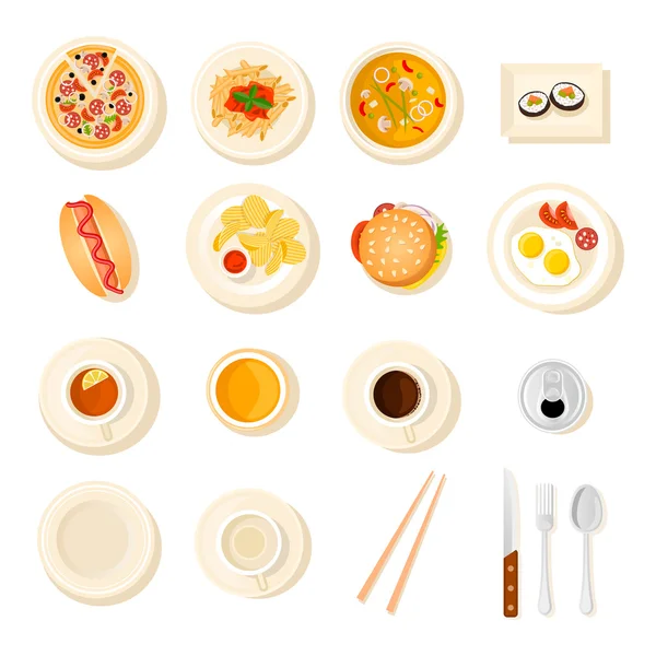 快餐食品和饮料图标集 — 图库矢量图片