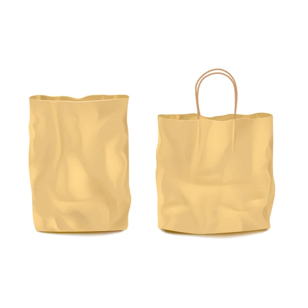 Ensemble de deux sacs en papier vides isolés — Image vectorielle