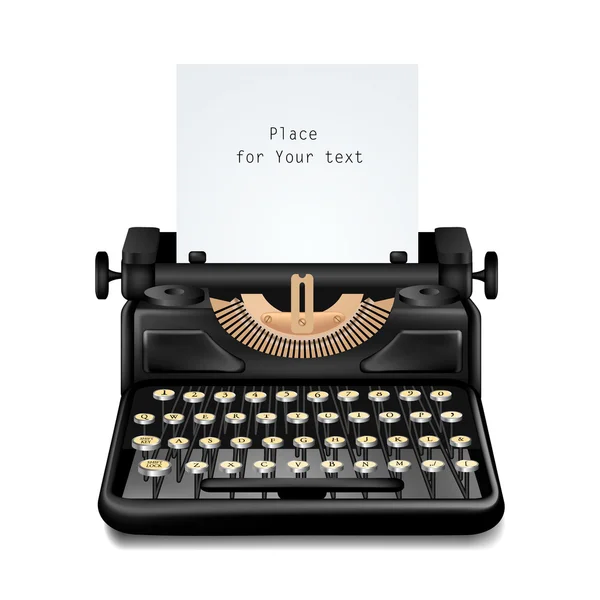 Máquina de escrever vintage isolado Editável —  Vetores de Stock