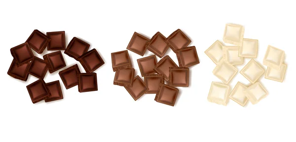 Различные шоколадные ломтики — стоковый вектор