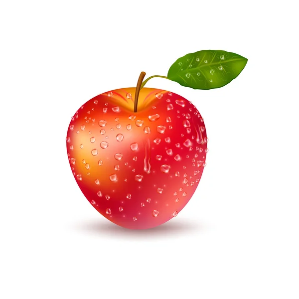 Красное яблоко с дьяволом — стоковый вектор