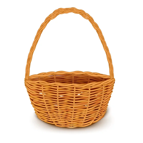 传统的柳条篮子孤立 — 图库矢量图片