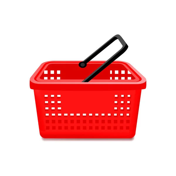 孤立的红色超市篮 — 图库矢量图片