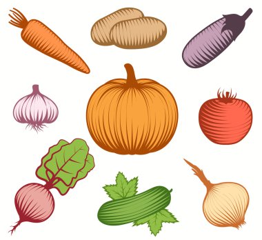 Renkli Sebzeler Dekoratif Set