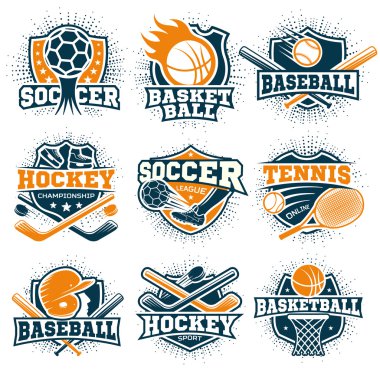 Renkli Spor Amblemler Seti