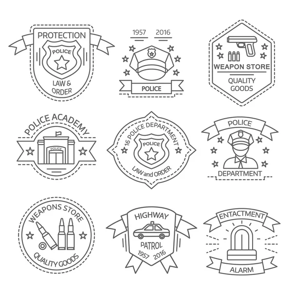 Set de etiquetas de policía — Vector de stock