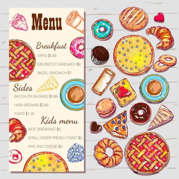 Modèle de menu de vue de dessus de nourriture — Image vectorielle
