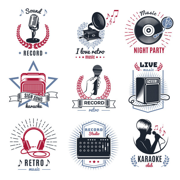 Karaoke Vintage Logos Set