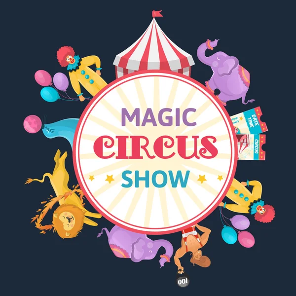 Magic Circus ronde samenstelling — Stockvector