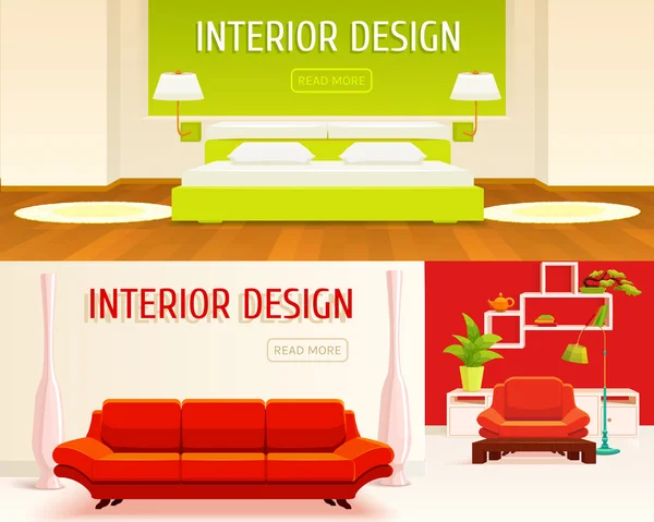 Design interior Bannere Set — Vector de stoc