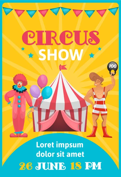 Cartaz colorido do Circo Show — Vetor de Stock
