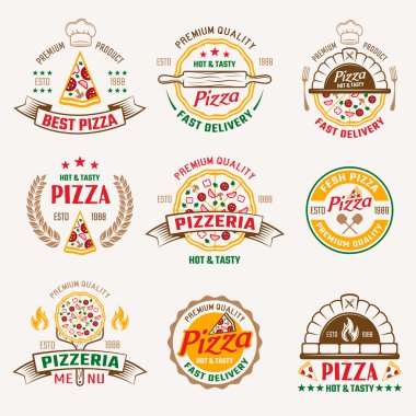 Pizzacı Amblemler renkli