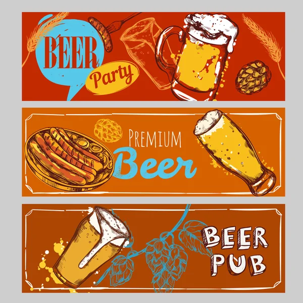 Conjunto de banner cerveja —  Vetores de Stock