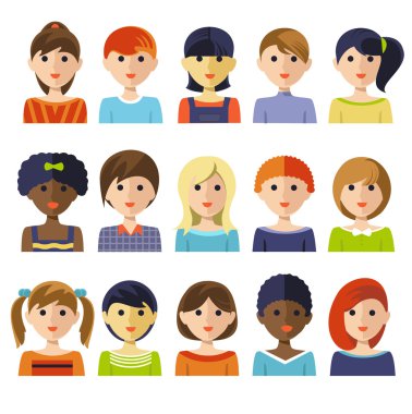 Çocukların yüzleri Icon Set