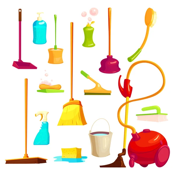 Cleaning Elements Set — Stock Vector