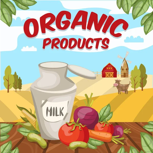 Agricultura de fundo de vegetais orgânicos — Vetor de Stock