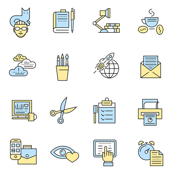 Freelance Icons in Farbe — Stockvektor