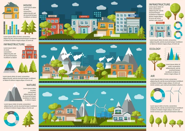 Πόλη ζωή Infographics — Διανυσματικό Αρχείο