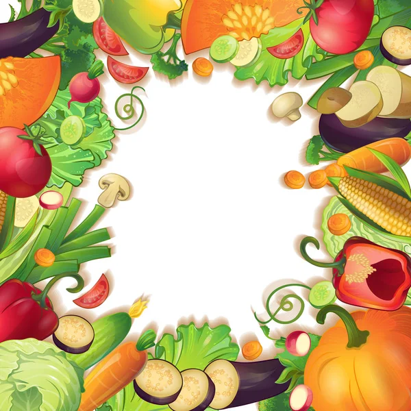 Vegetables Circle Concept — Stock Vector