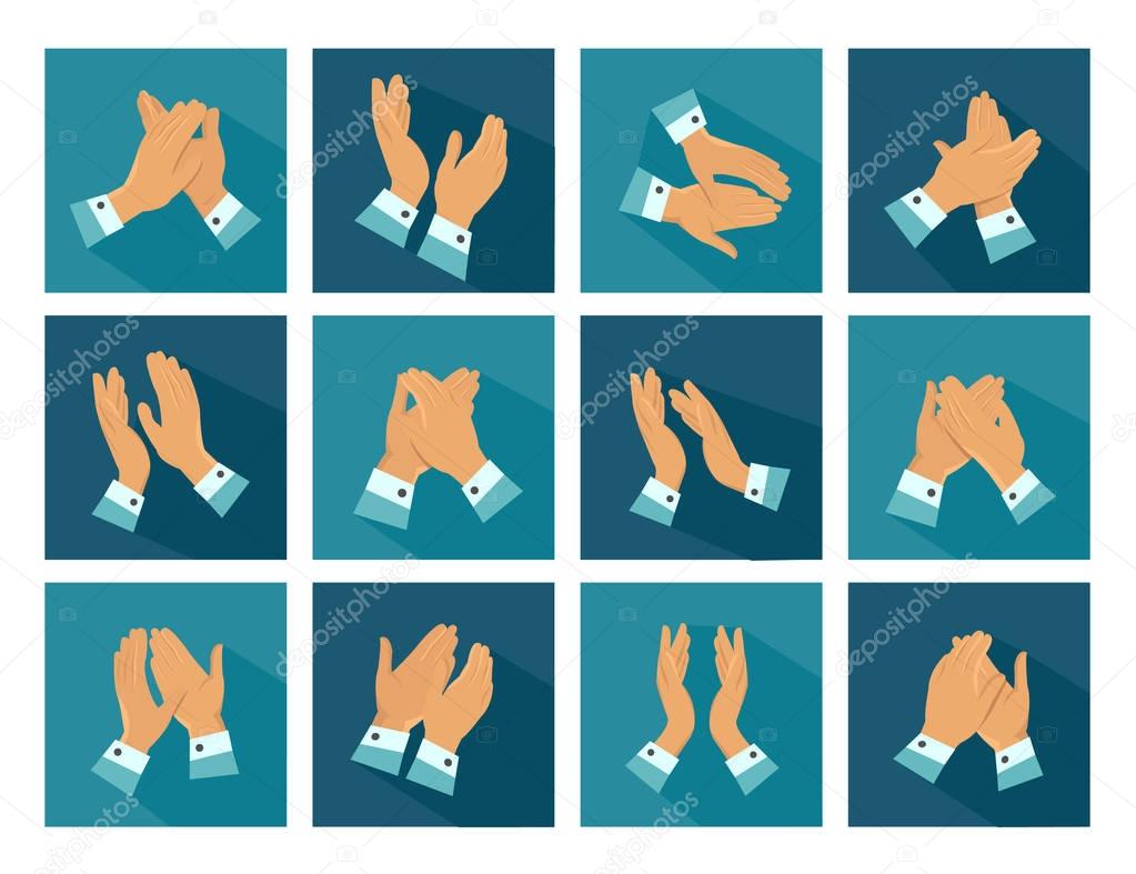 Clapping Flat Icons Set