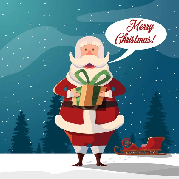 Cartoon Santa Claus frohe Weihnachten Illustration — Stockvektor