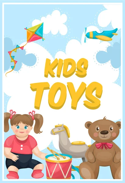 Kids Toys Shop Poster — Stock Vector