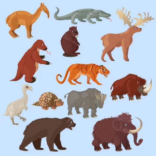 Ice Age Animals Set — Stock Vector