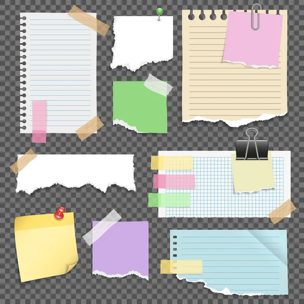 Note Papers Set — Stock Vector